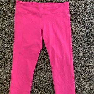Pink crop Under Armour workout pants